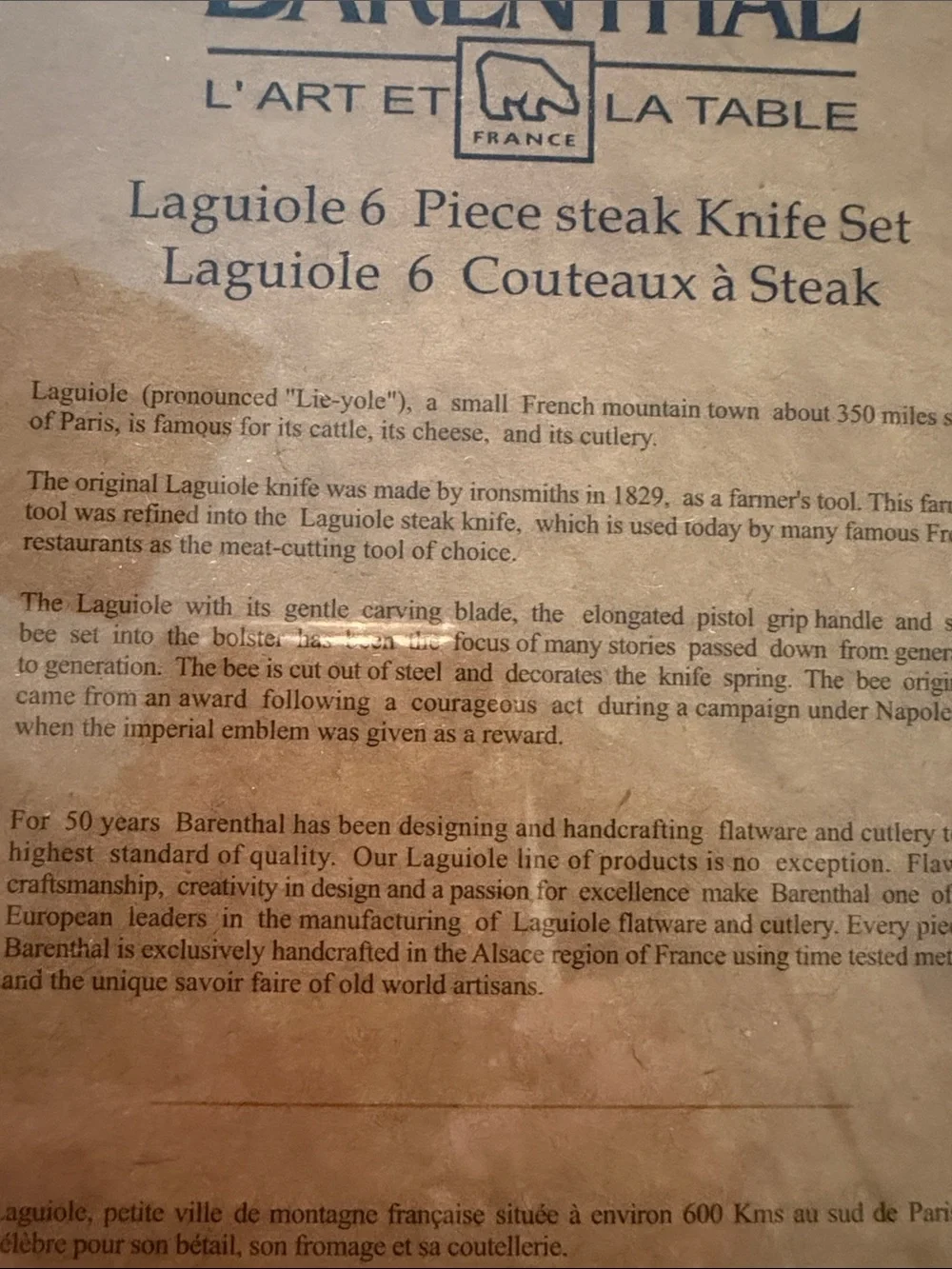 Barenthal 6 piece steak sets (2) Laguiole - Picture 7 of 8
